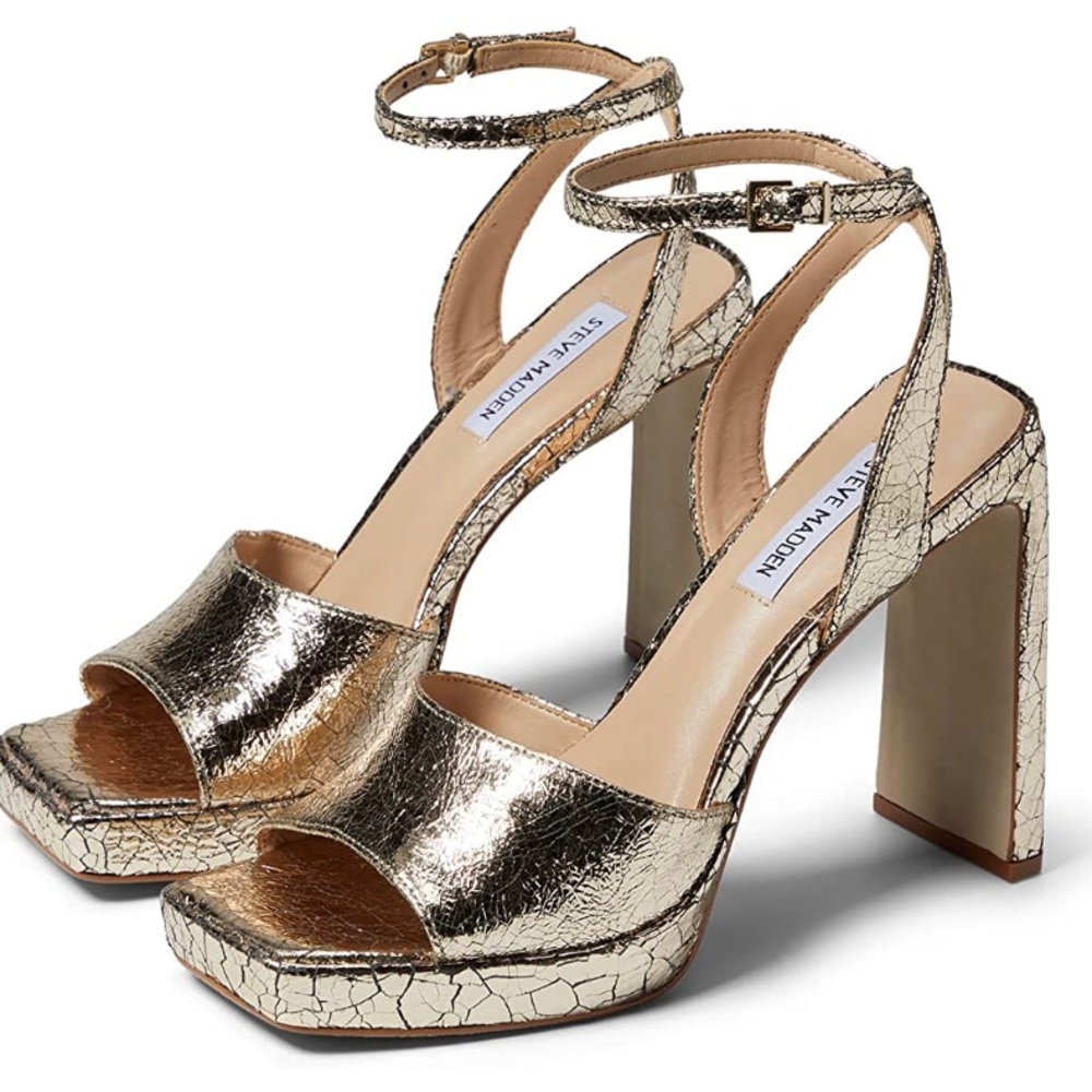 Gold Steven Madden Propel Platform Heel l Size 5